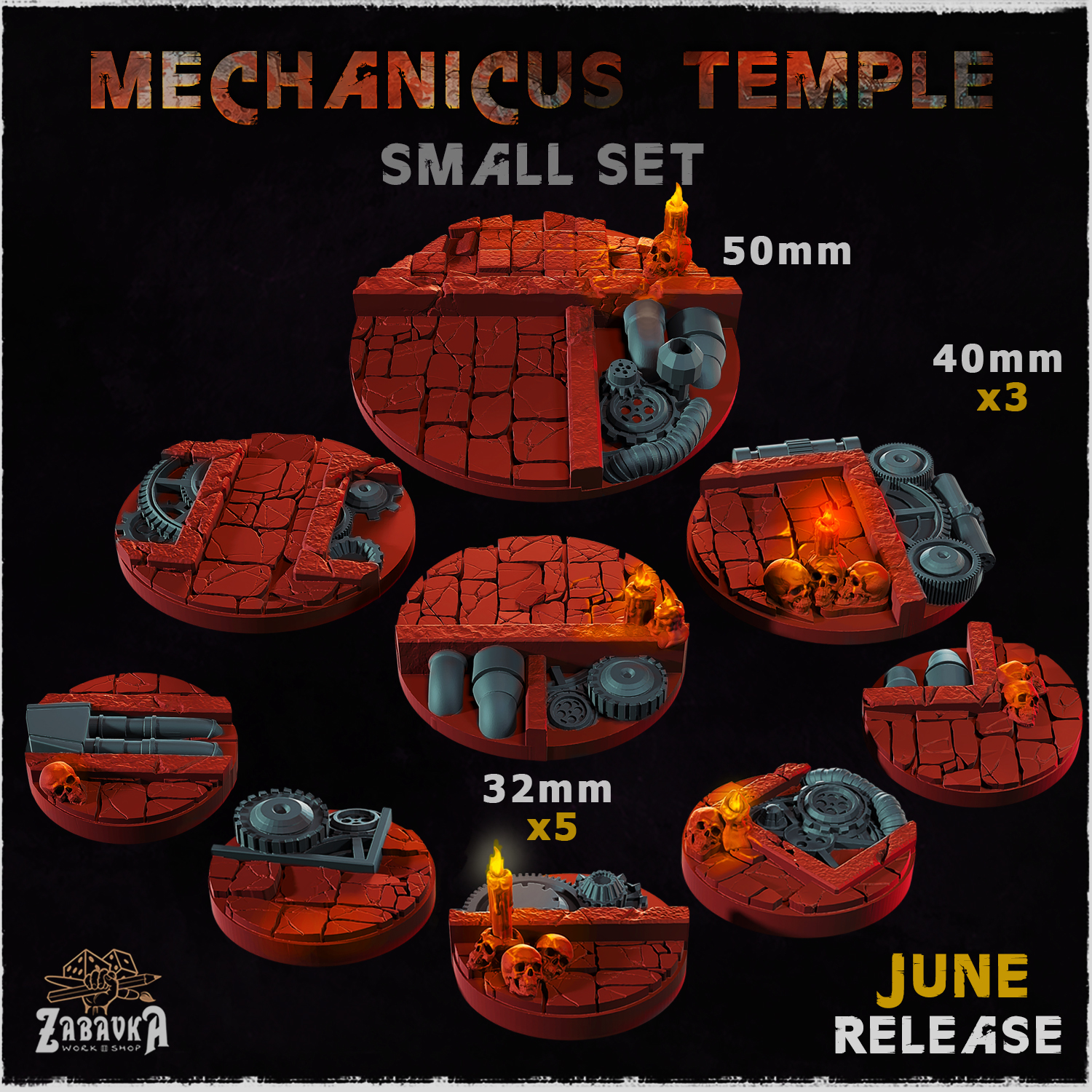 Mechanicus Temple - Bases & Toppers (Small Set)
